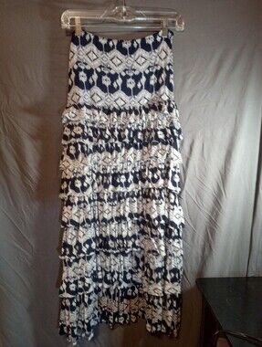 Grace Elements Tiered Maxi Skirt in Black and White